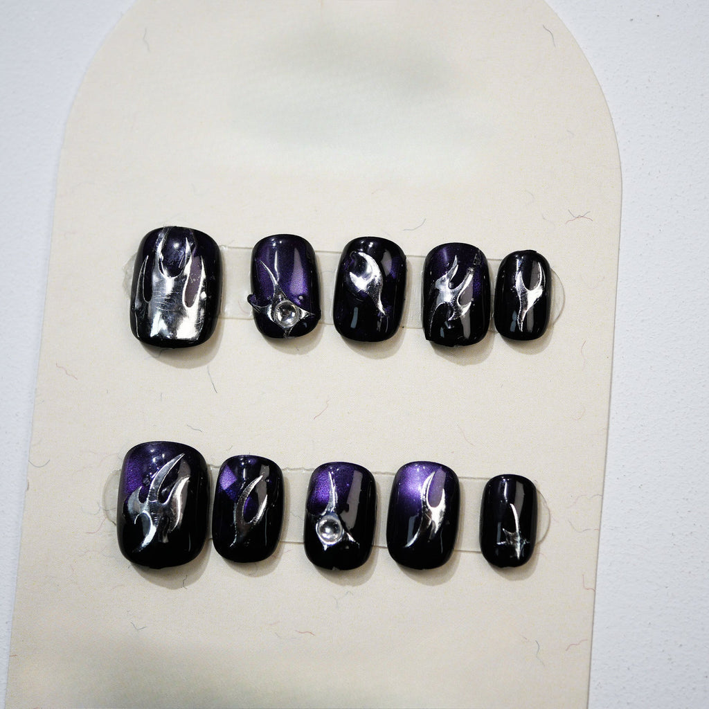Velvet Venom Handmade Press-On Nails | Removable, Reusable