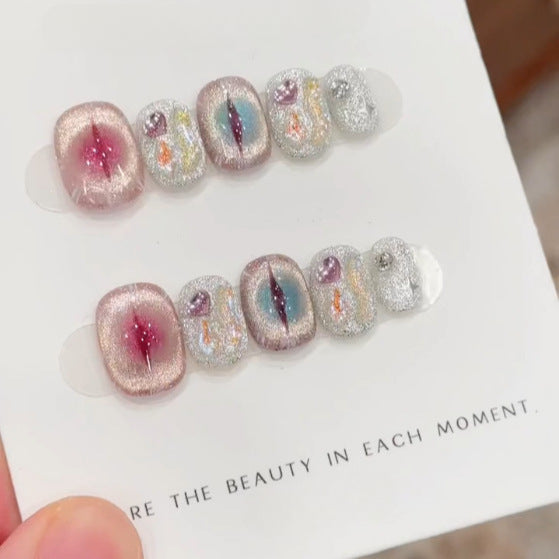 Midnight Pearl Handmade Press-On Nails | Removable, Reusable