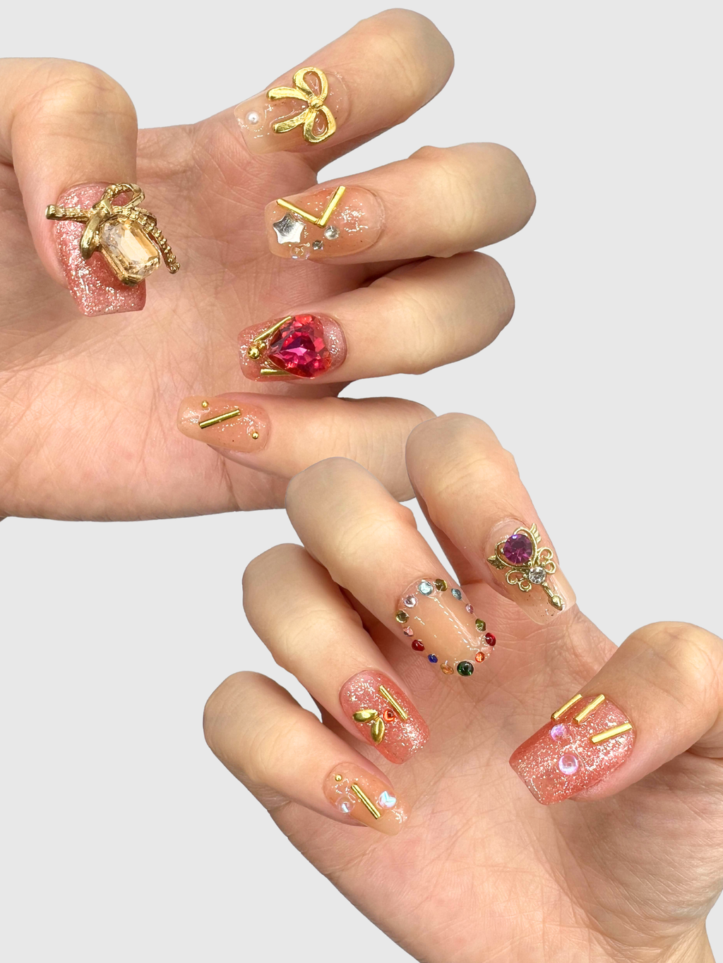 Pastel Kawaii Press On Nails — Magical Girl Nail Set | Handmade