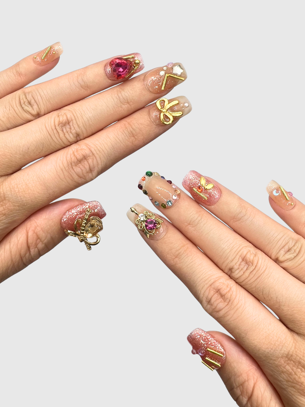 Pastel Kawaii Press On Nails — Magical Girl Nail Set | Handmade