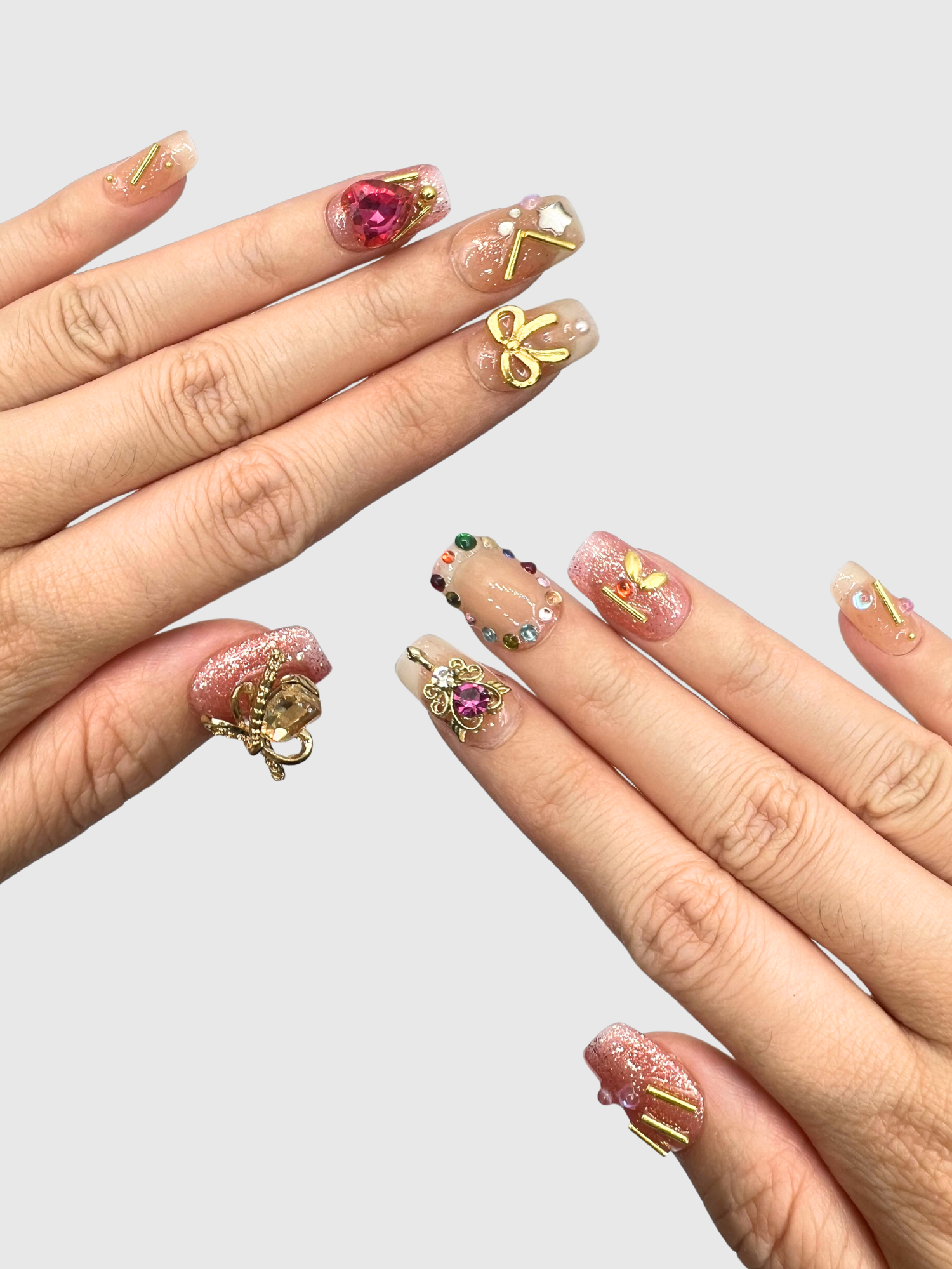 Pastel Kawaii Press On Nails — Magical Girl Nail Set | Handmade