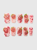 Strawberry Nails Press On — Shortcake Nail Art Set | Cute, Reusable