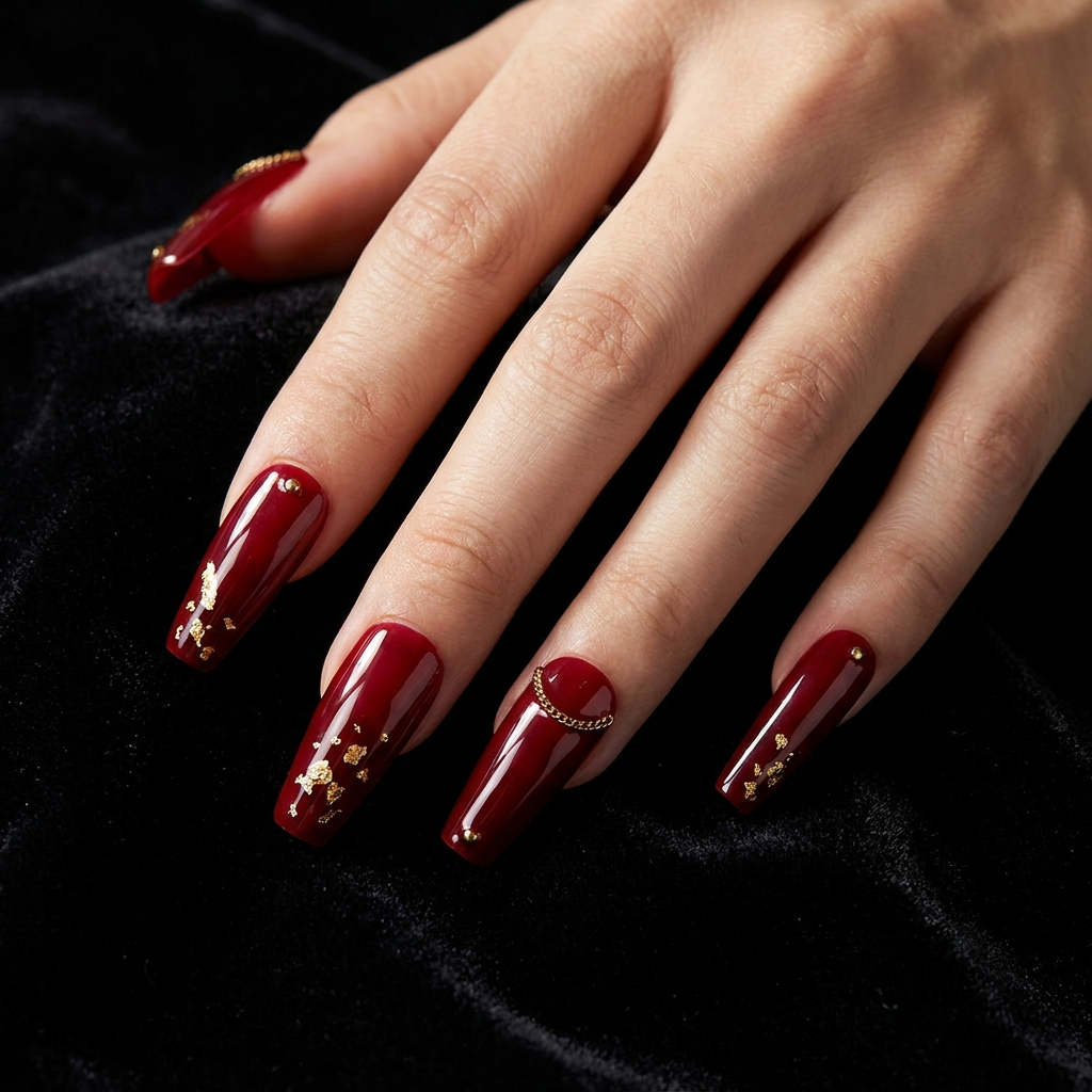 Cherry Bomb Handmade Press-On Nails | Removable, Reusable
